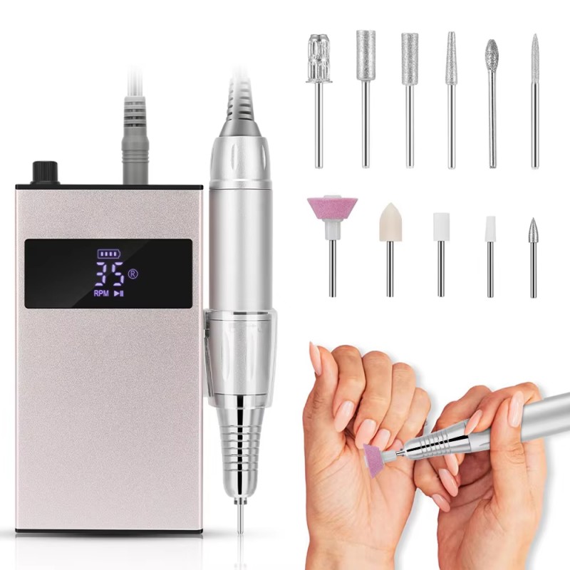 Alacsony zajszintű hordozható körömfúró készlet